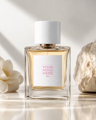 Luxury Perfume Bottle Mockup Customizable Label & Cap Color