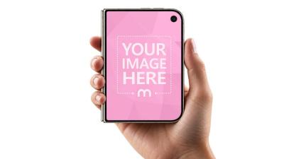 iPhone Duo Mockup in Hand – Editable Screen & Customizable Background