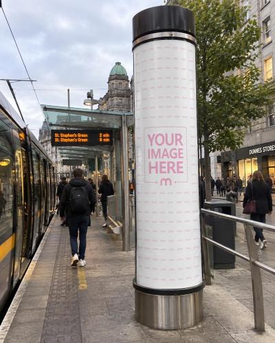 Dublin Luas Column Advertising Mockup Generator
