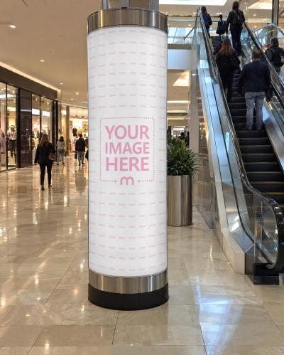Shopping Mall Column Advertising Mockup PSD