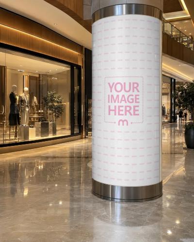 Luxury Mall Column Advertising Mockup Generator