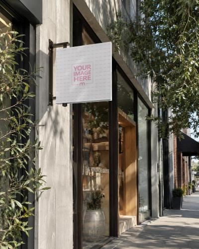 Storefront Projecting Sign Mockup Generator