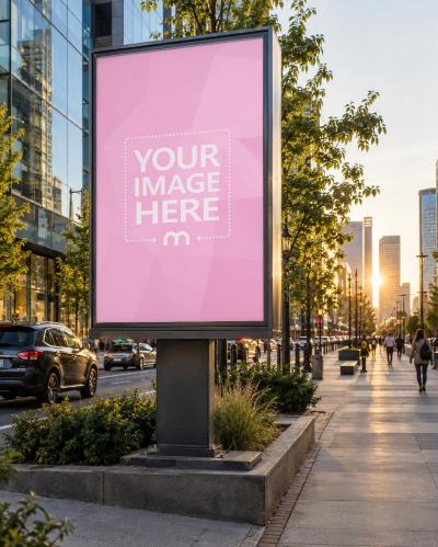 City Street Poster Billboard Mockup PSD