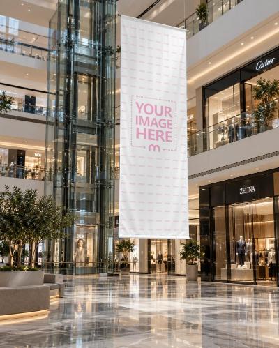 Luxury Shopping Mall Banner Mockup PSD
