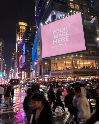 High Resolution Night City Billboard Mockup Generator