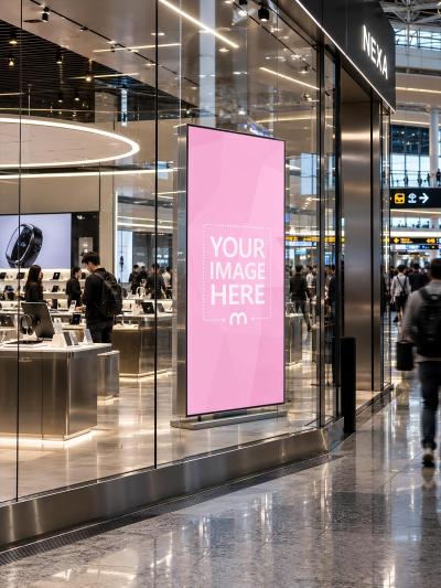 High Resolution Airport Screen Mockup