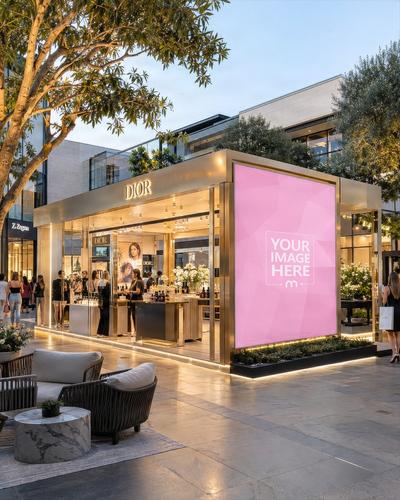 Luxury Pop Up Store Digital Billboard Mockup Template