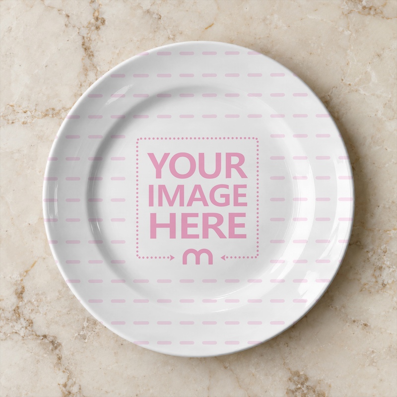 High Resolution White Plate Mockup on Marble Table High Resolution White Plate Mockup on Marble Table preview image